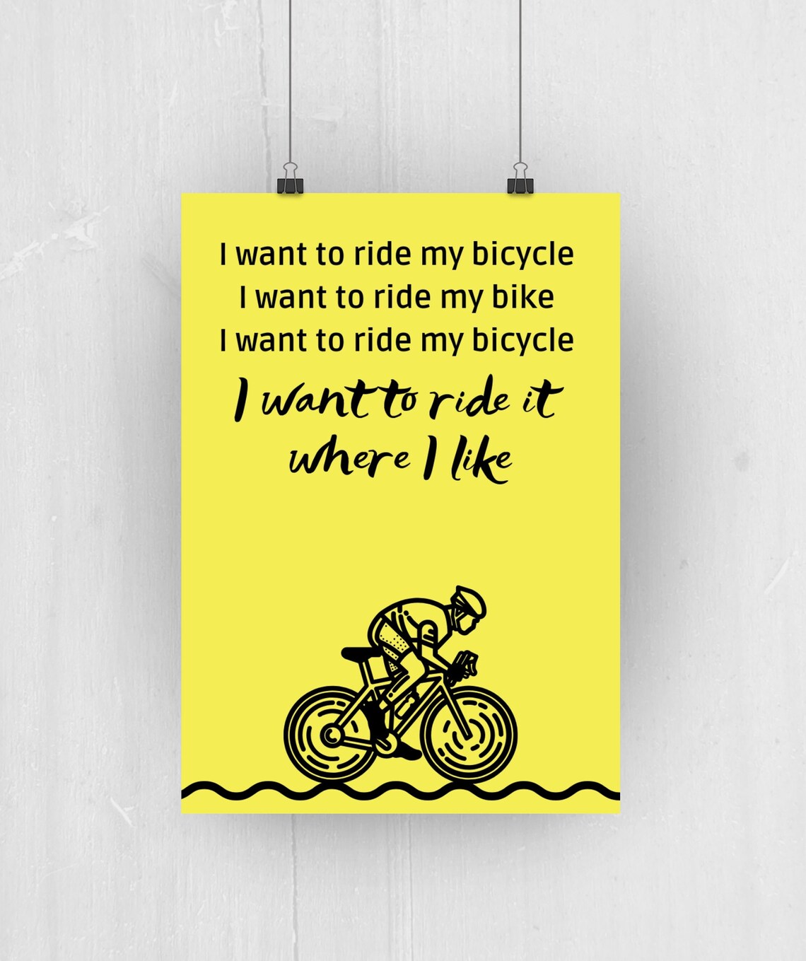 I Want To Ride My Bicycle Digital Printable Art Queen Etsy España