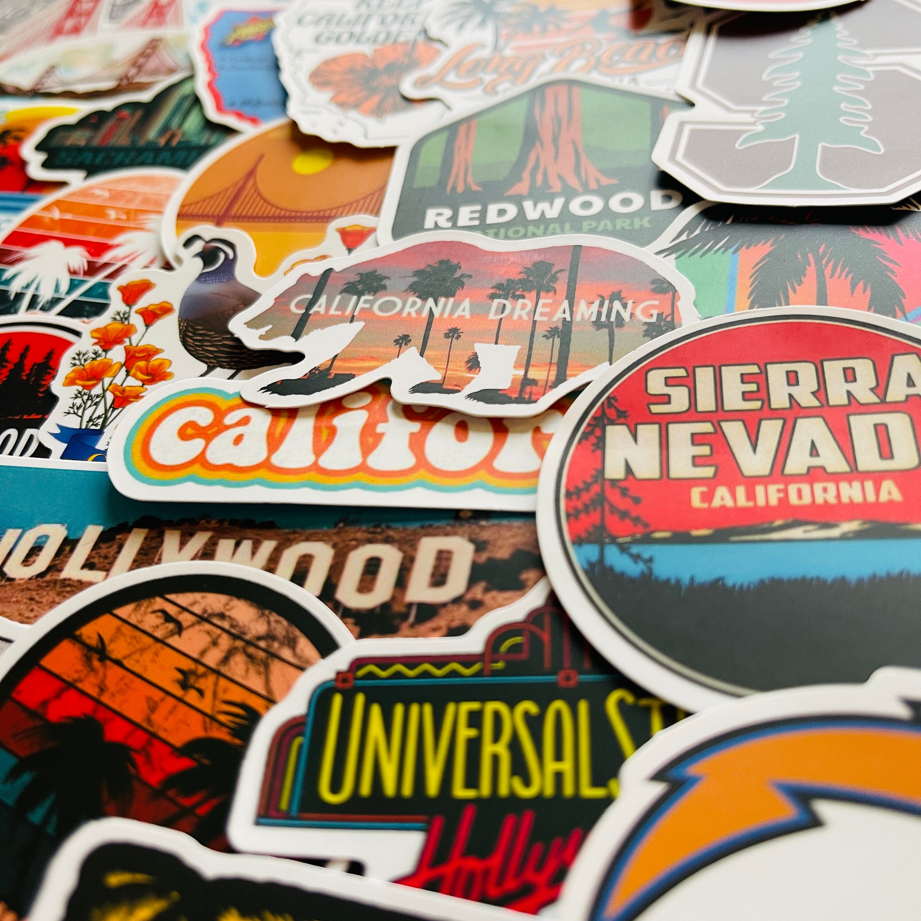25/50 Vinyl California Stickers, Die Cut Decal Set, Waterproof Reusable ...