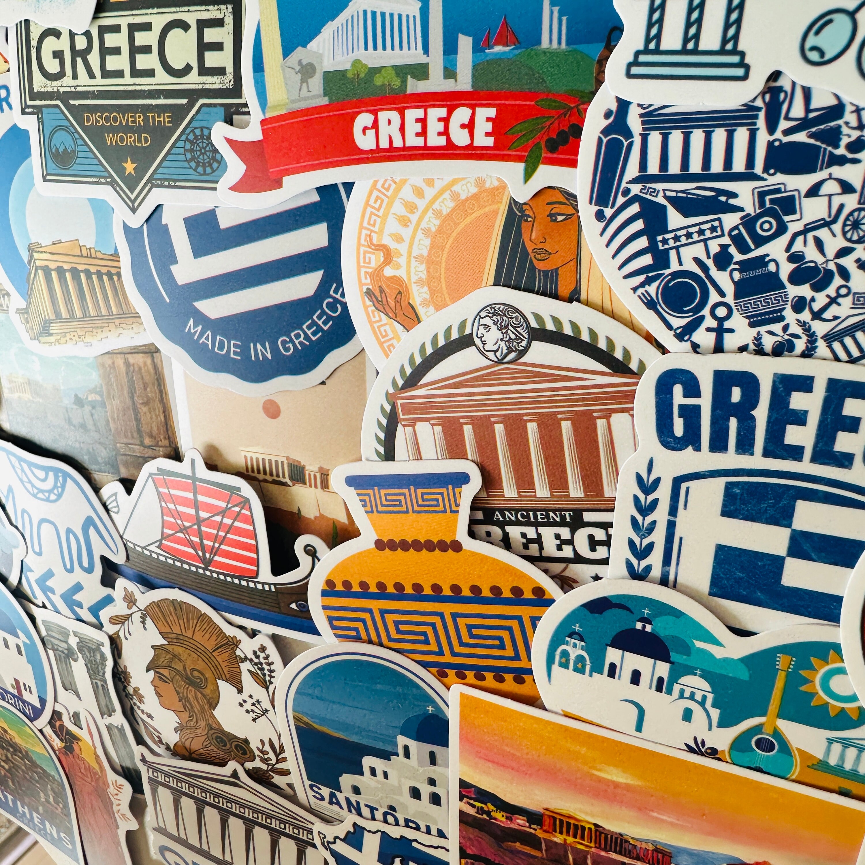 25/50 Vinyl Greece Stickers, Die Cut Decal Set, Waterproof Reusable ...
