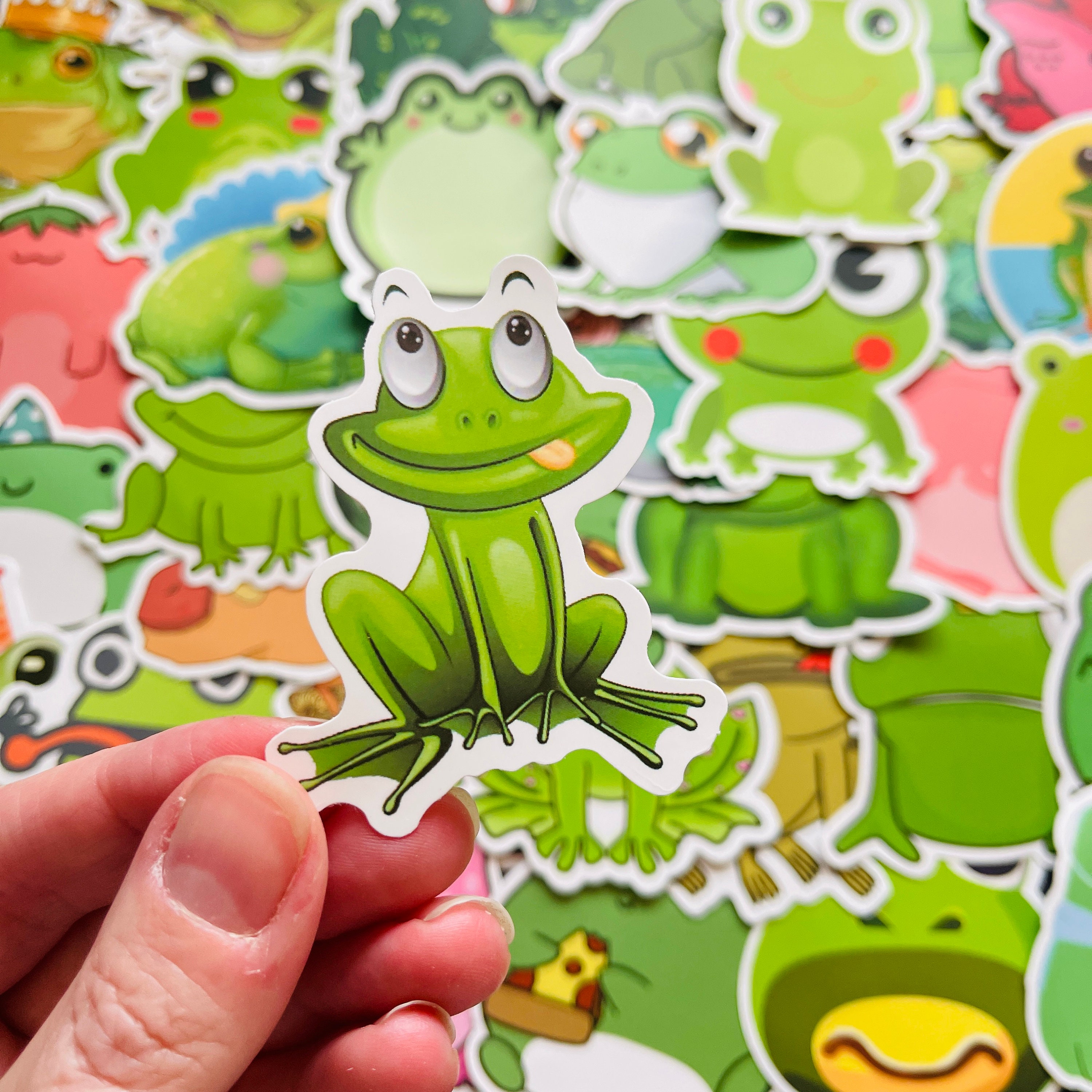 25/50/100 Frog Theme Vinyl Stickers, Die Cut Decal Set, Waterproof ...