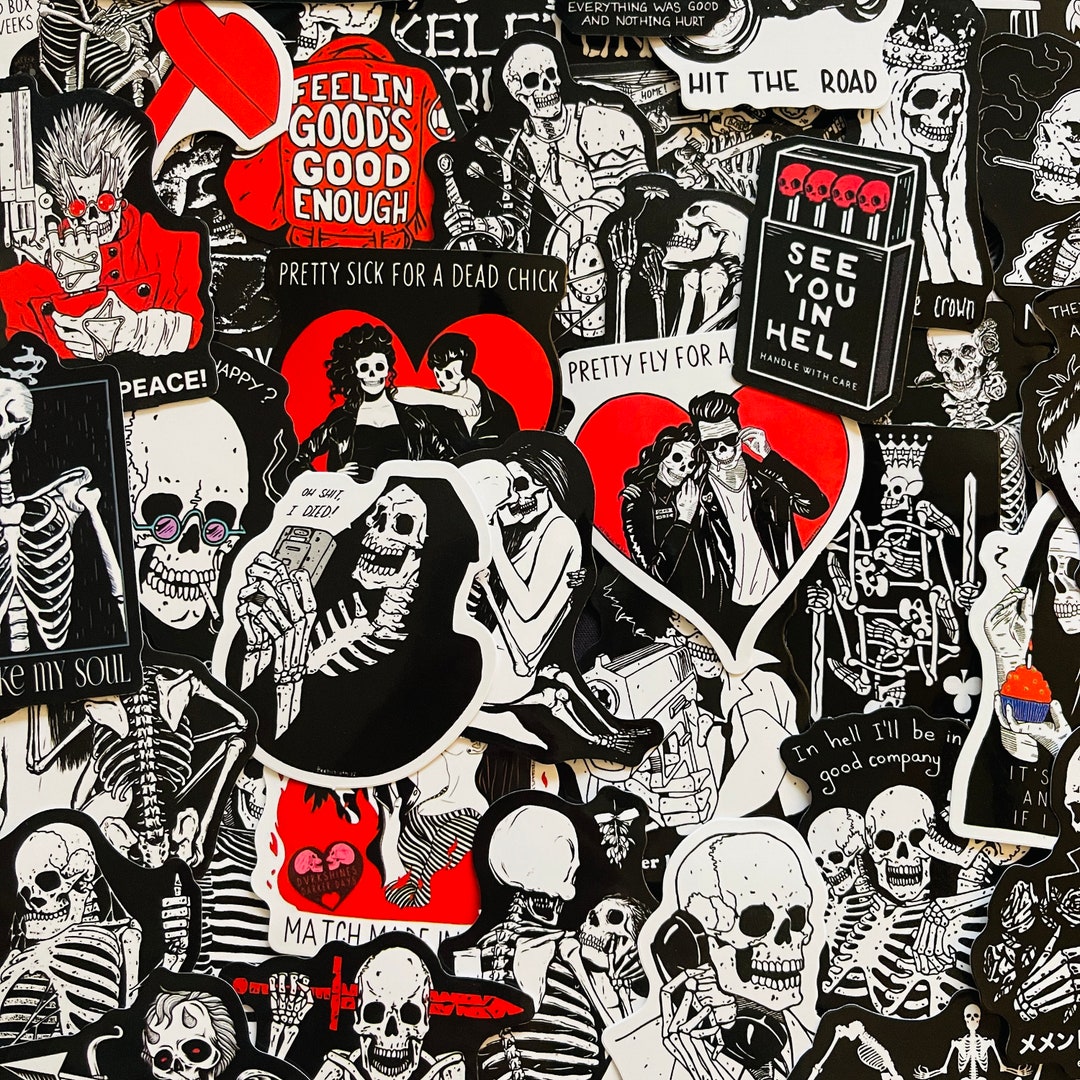 25/50 Vinyl Goth Love Stickers, Durable Die Cut Decal Set
