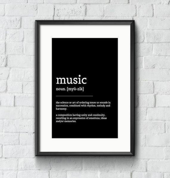 Music Digital Printable Art | Dictionary Definition Inspirational