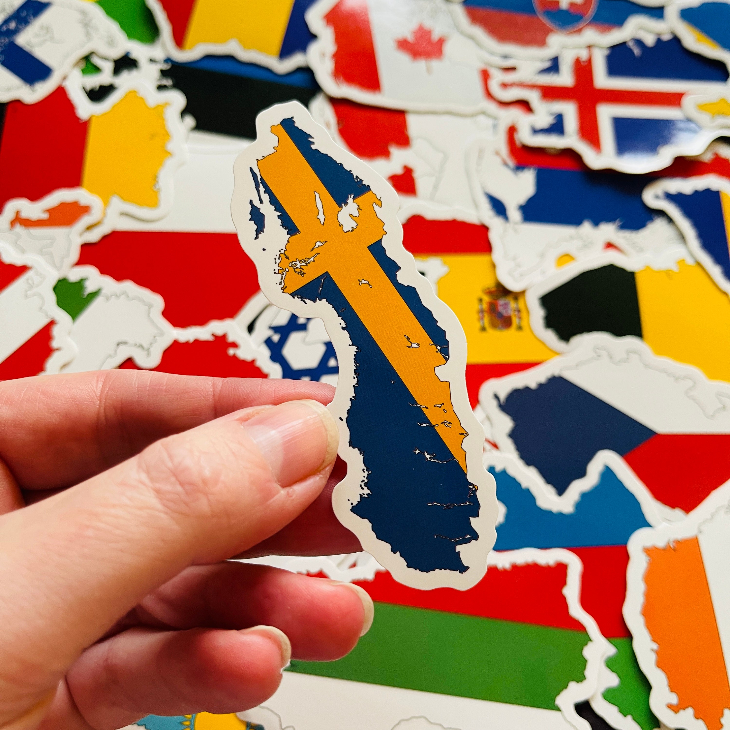 25/50 Vinyl Country Flag Stickers, Die Cut Decal Set, Waterproof ...