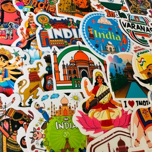 25/50 Vinyl India Stickers, Die Cut Decal Set, Waterproof Reusable ...