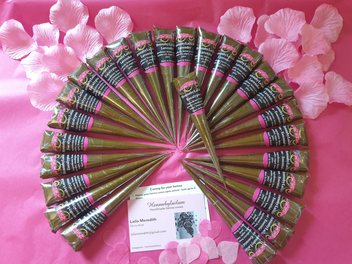 Henna Organic Mehndi Handmade Cones with open tip & 0.50mm pin Etsy