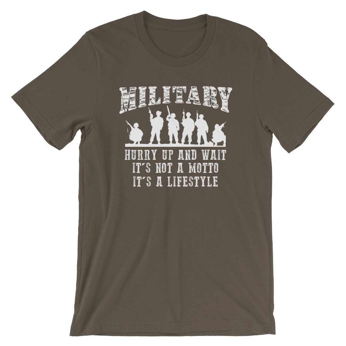 Military Hurry Up and Wait Lifestyle Premium Mens TShirt Etsy