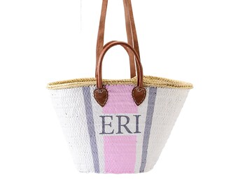 Sac à Main En Osier Personnalisé Avec Nœud Papillon - Sac De Plage Tissé Pour Femme - 7