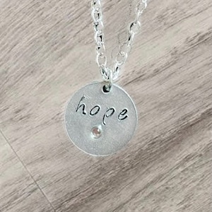 Hope Necklace, Motivational Necklace, Silver Hope Necklace, Engrave Silver Necklace