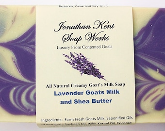 Jonathan Kent Goats Milk SOAP LOAF LAVENDER Creamy Farm Fresh Goats Milk & Shea Butter, No Water. Large 3 to 3.5 Lb Loaf. Creamy Butterfat