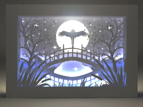 Download 3d Shadow Box Svg Angel Wings Paper Cut Template Light Box Cut Etsy