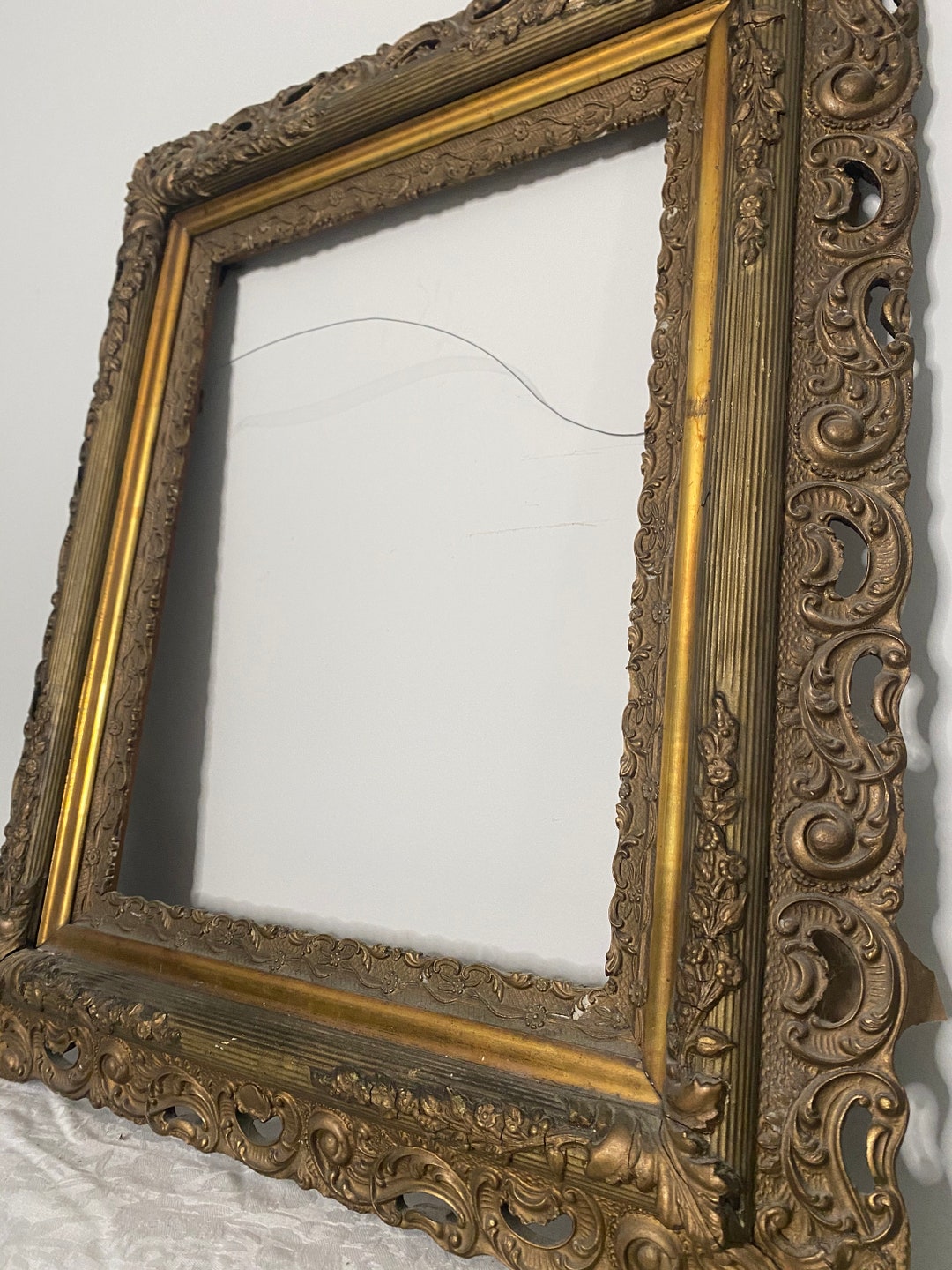 Antique 19th Century Filigree Ornate Gilt Frame - Etsy