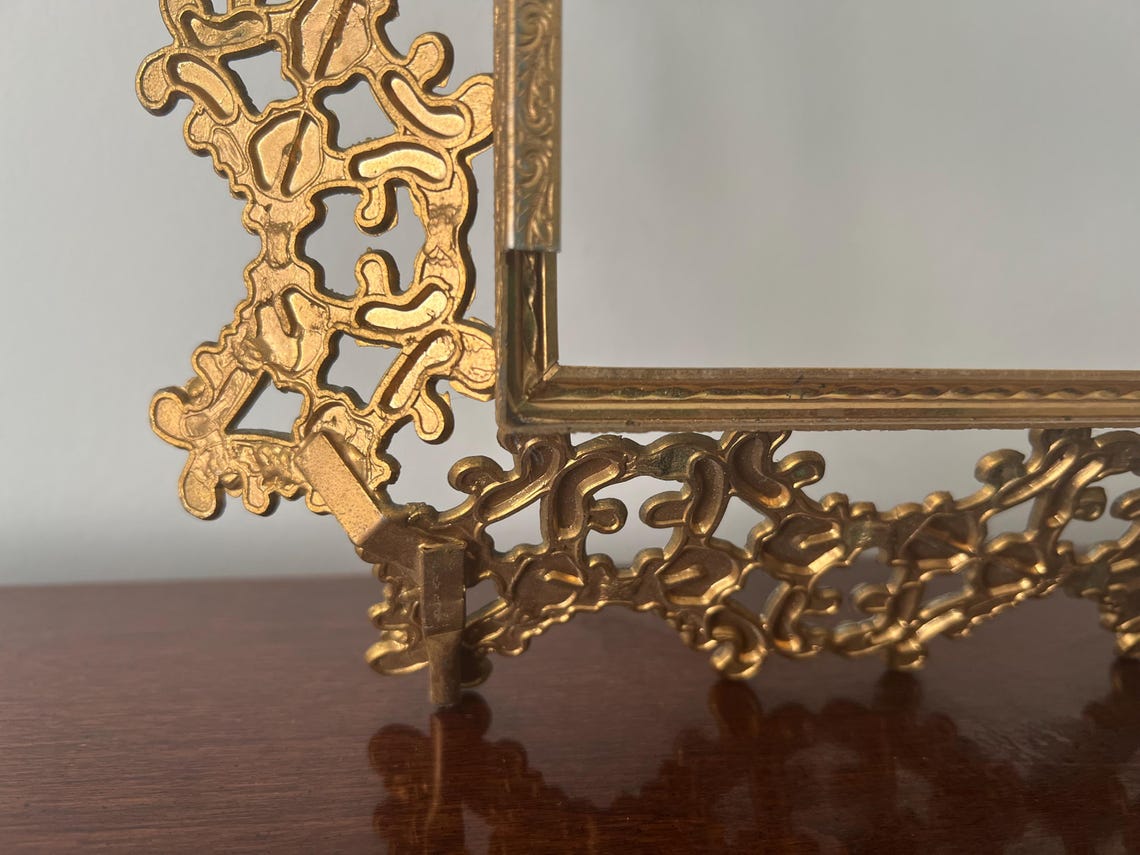 Vintage Filigree Ornate Gilt Metal Frame - Etsy