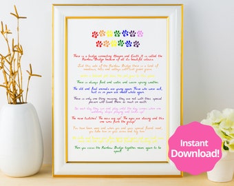 rainbow bridge poem etsy