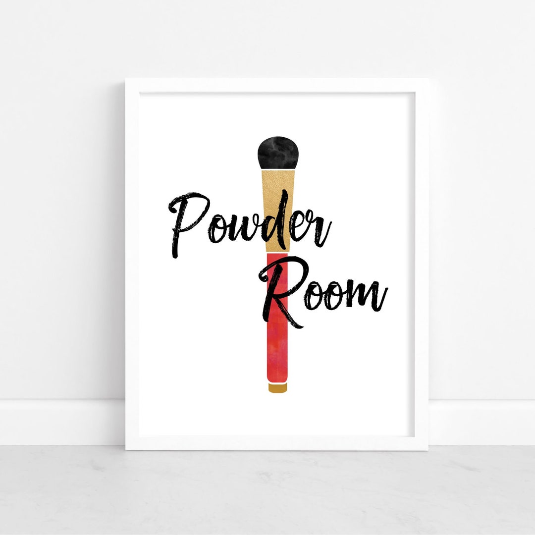 Powder Room, Printable Sign, 8 X 10 Inch. JPG, PNG and PDF. Instant ...