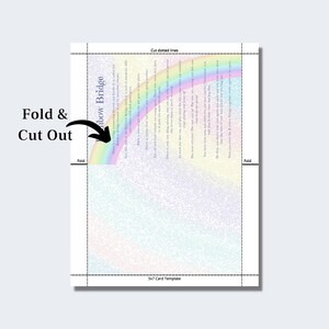 Printable Rainbow Bridge Card. Pet Loss Card. Envelope Template Included. 5 X 7 Inches. Instant ...