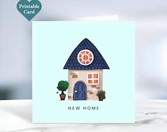 Printable Housewarming Card. New Home Card with Envelope Template. 5 x 5  Inches. Instant Download. Print at Home. CARD01