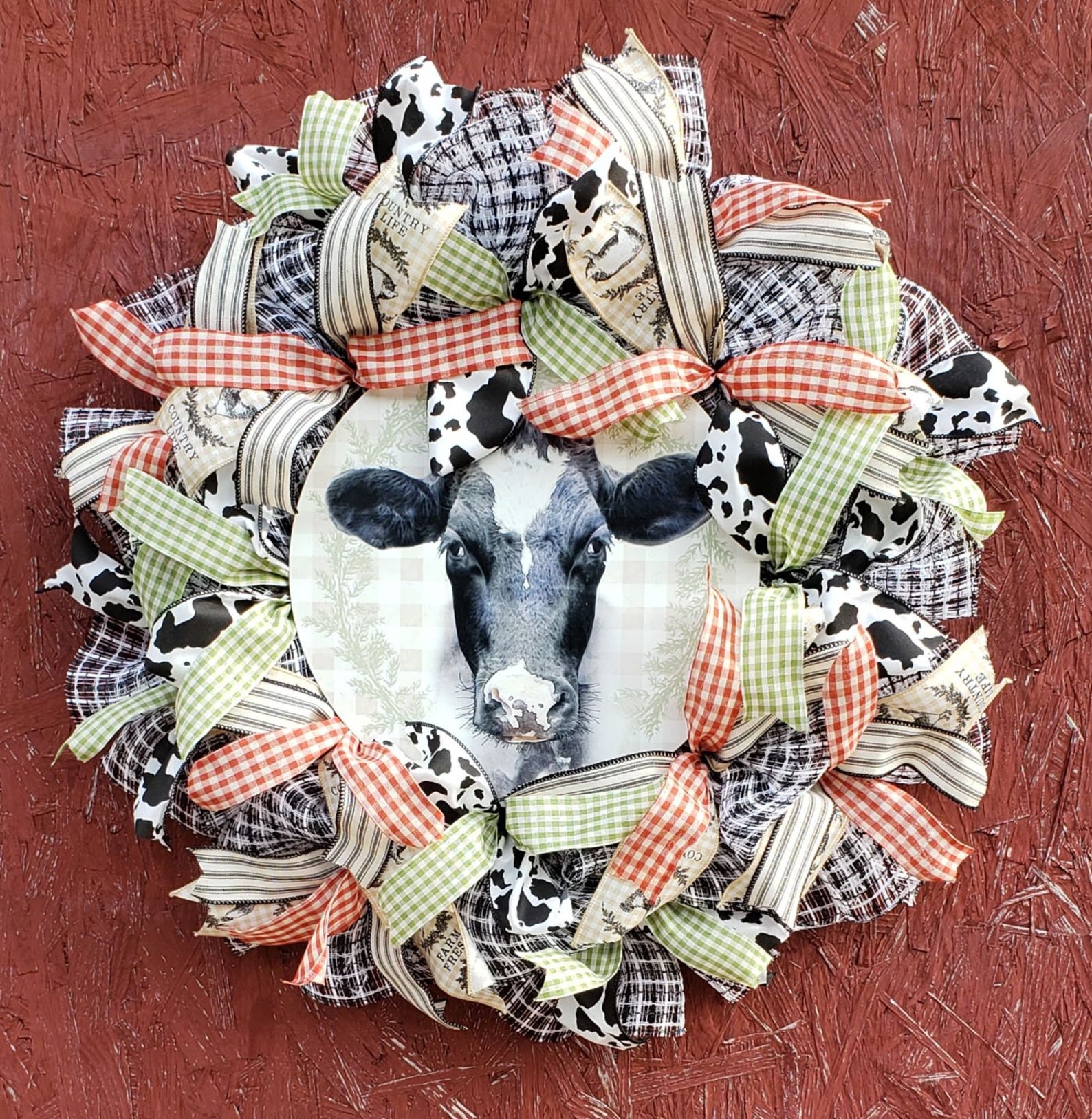 Cow Wreath Farmhouse Wreath Etsy