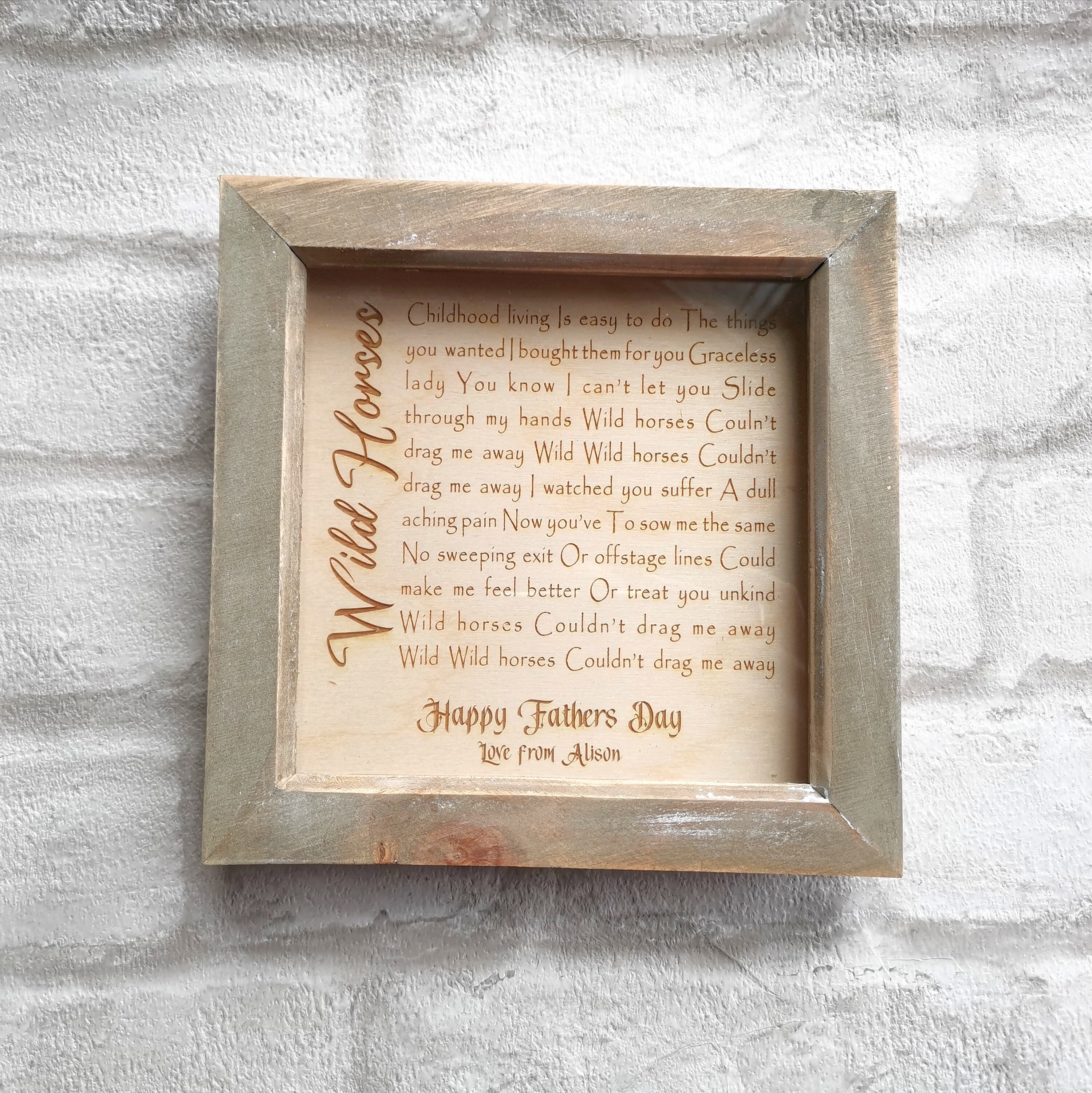 Song Lyrics Personalised Frame Music Gift / Engraved Favourite Etsy UK