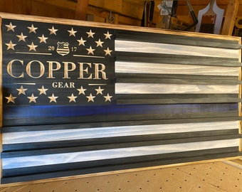 Rustic Wooden Challenge Coin Flag, Military Coin Display