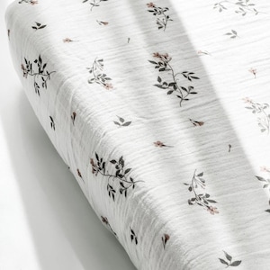 Muslin Cotton Fitted Cotbed Sheet - Jasmine Rose
