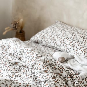 Muslin Baby Toddler Kids Bedding Set Crib Duvet Cover Pillow Case Nursery Bedding Set Bedsheet Muslin Duvet Set Forest Pear
