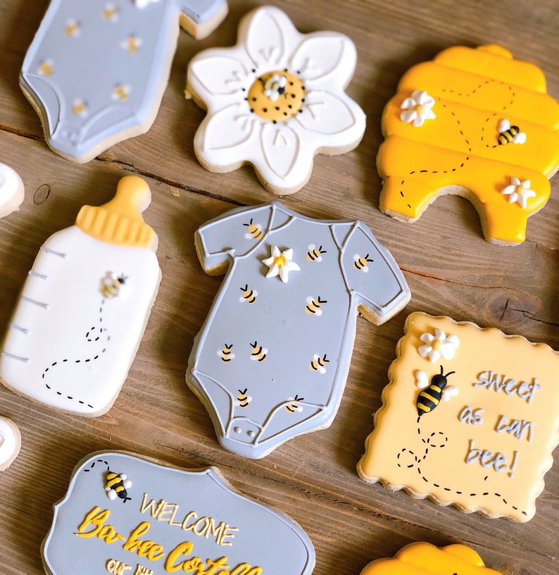 GLUTEN FREE Bumble Bee Baby Shower Sugar Cookies Etsy