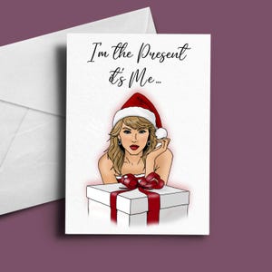 Tarjeta de Navidad - Tarjeta de Navidad divertida - Swift Christmas - Soy el presente