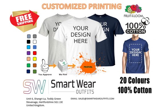 fruit of the loom personalised t shirts