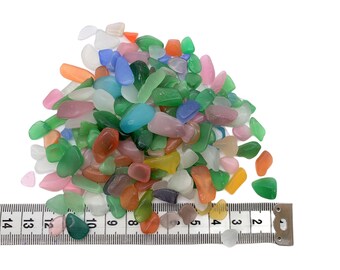 Rainbow rainbow bag Genuine Seaham sea glass mixed colours including yellows and blues