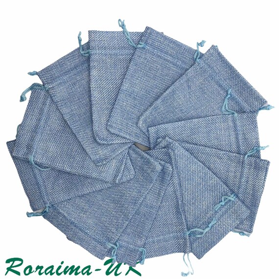 12 Mix Jute Bags Linen Sack Drawstring Gift Wedding Jewellery Pouch Packaging