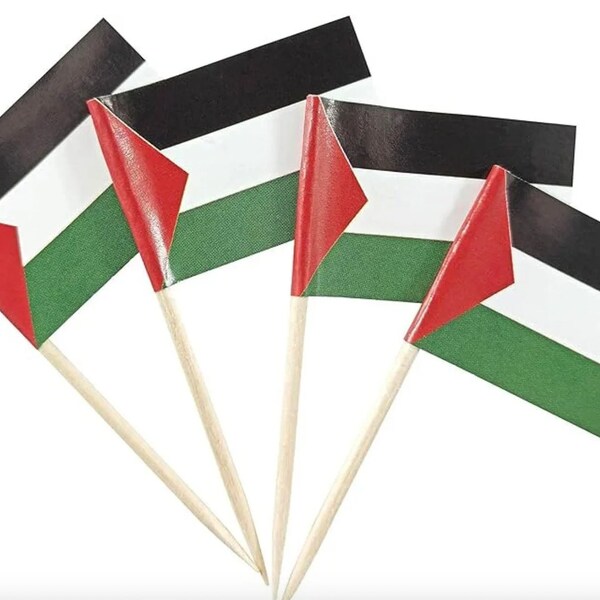 50 pieces PALESTINE Toothpicks MINI Flags Paper Sticks Party Cocktail Catering Countries Free Palestine