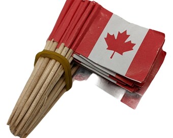 50 stuks Canada Tandenstokers MINI Vlaggen Papieren Stokjes Feest Cocktail Catering Landen