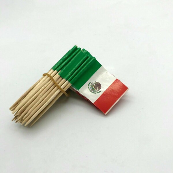 50 pieces Mexico Toothpicks MINI Flags Paper Sticks Party Cocktail Catering Countries