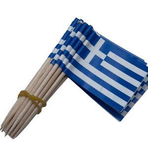 50 pieces Greece Toothpicks MINI Flags Paper Sticks Party Cocktail Catering Countries
