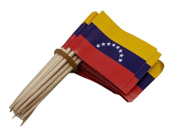 50 piezas Venezuela palillos de dientes MINI banderas palos de papel fiesta cóctel Catering países