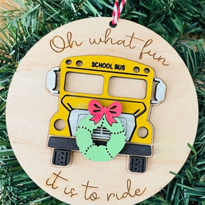 What fun it is to ride school bus ornaments