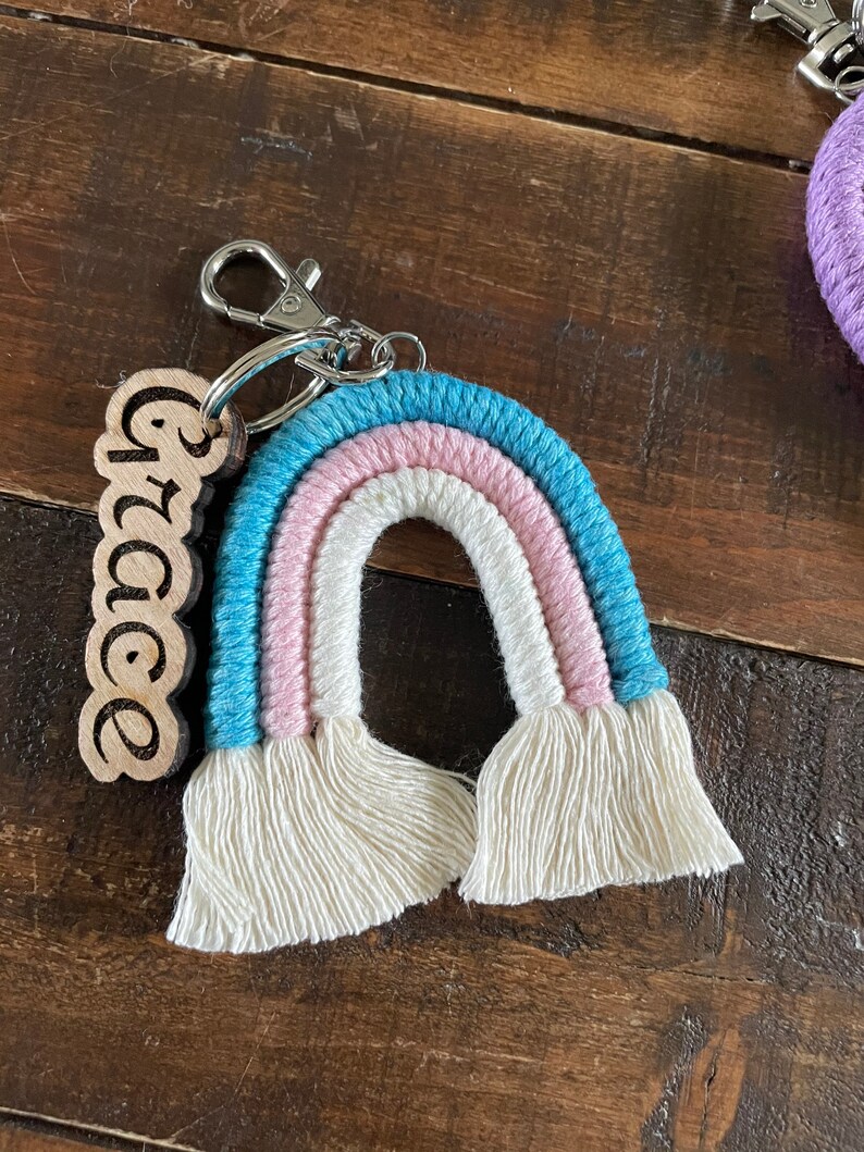 Rainbow keychainsMacrame rainbowMacrame rainbow keychains
