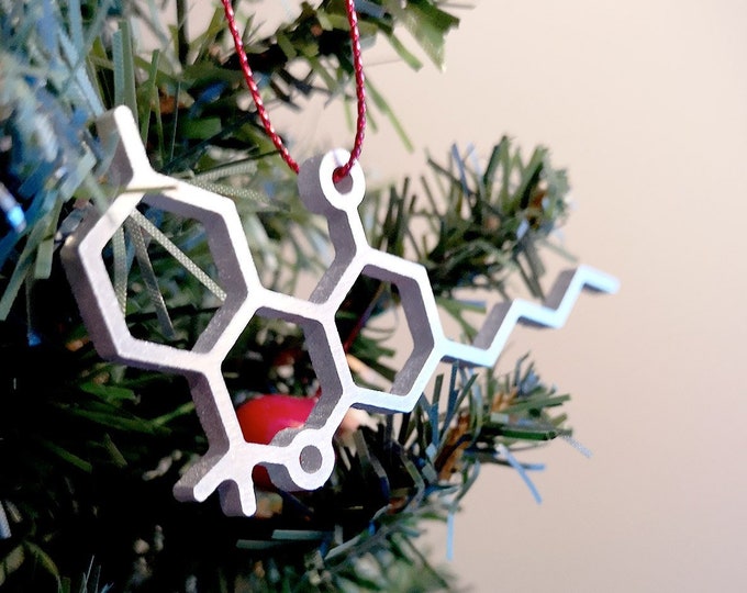 Featured listing image: THC Molecule Christmas Ornament – Unique Christmas Ornament - Laser Cut Metal Art