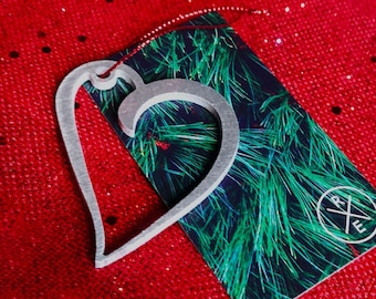 Loving Heart Christmas Ornament – Unique Christmas Ornament - Laser Cut Metal Art
