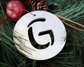 Letter "G" Christmas Ornament – Unique Christmas Ornament - Laser Cut Metal Art