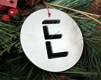 Letter "E" Christmas Ornament – Unique Christmas Ornament - Laser Cut Metal Art