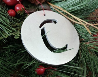 Letter "C" Christmas Ornament – Unique Christmas Ornament - Laser Cut Metal Art