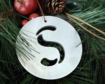 Letter "S" Christmas Ornament – Unique Christmas Ornament - Laser Cut Metal Art