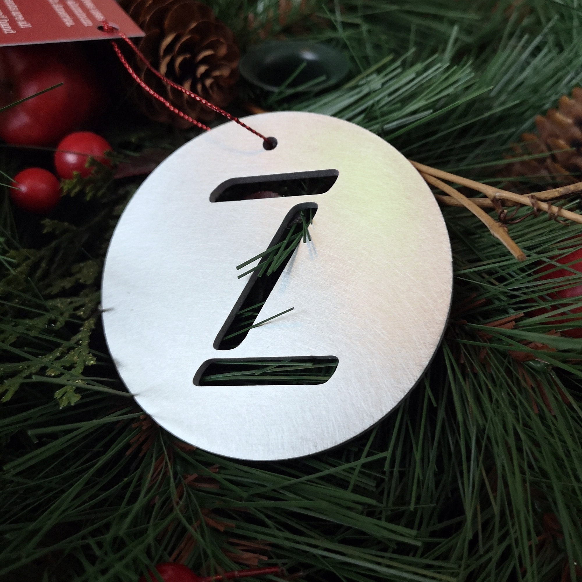Letter Z Christmas Ornament Unique Christmas Ornament Laser Cut