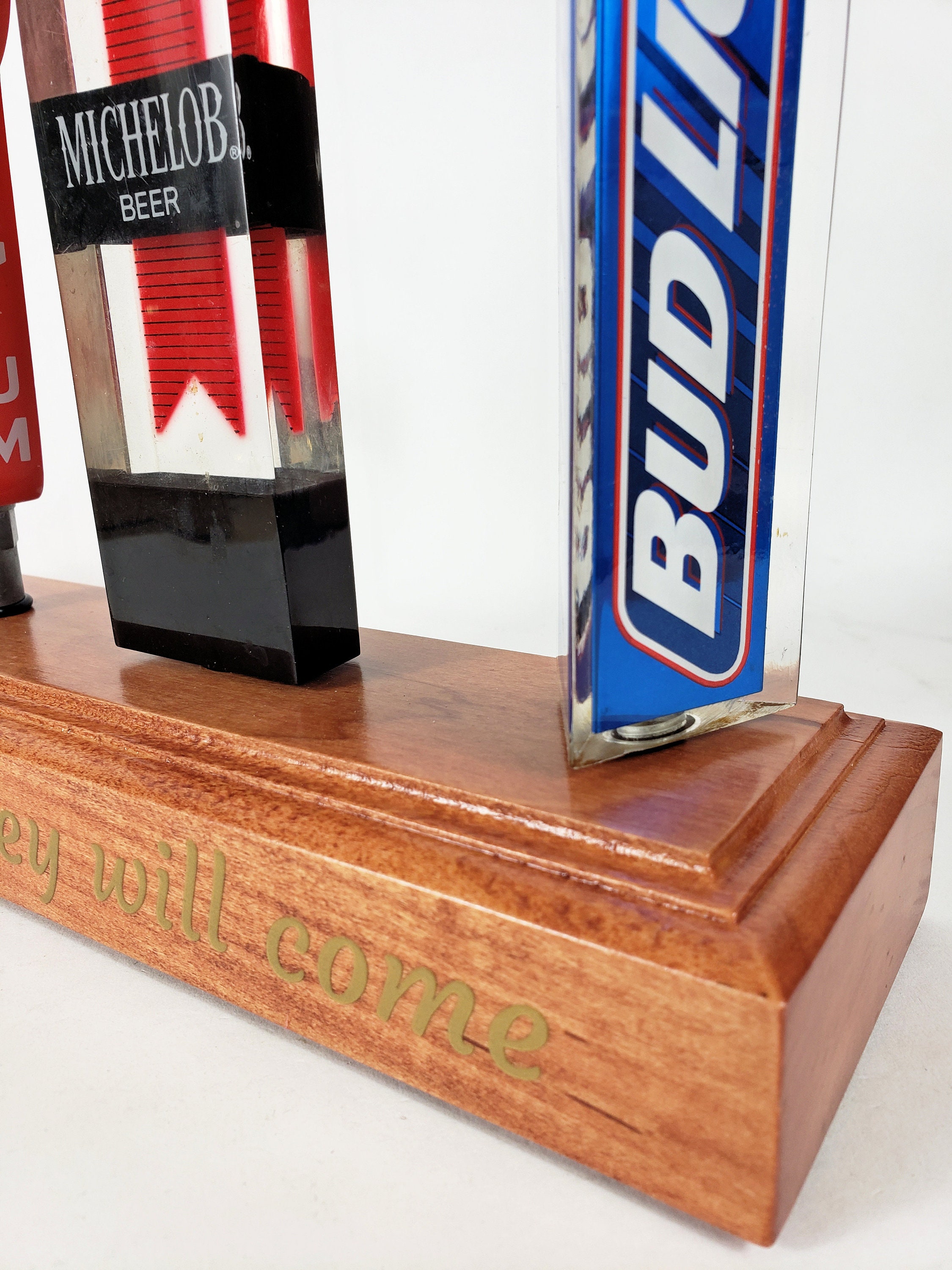 Solid Cedar Wood 4 Beer Tap Handle Display Stand Base Holder Etsy