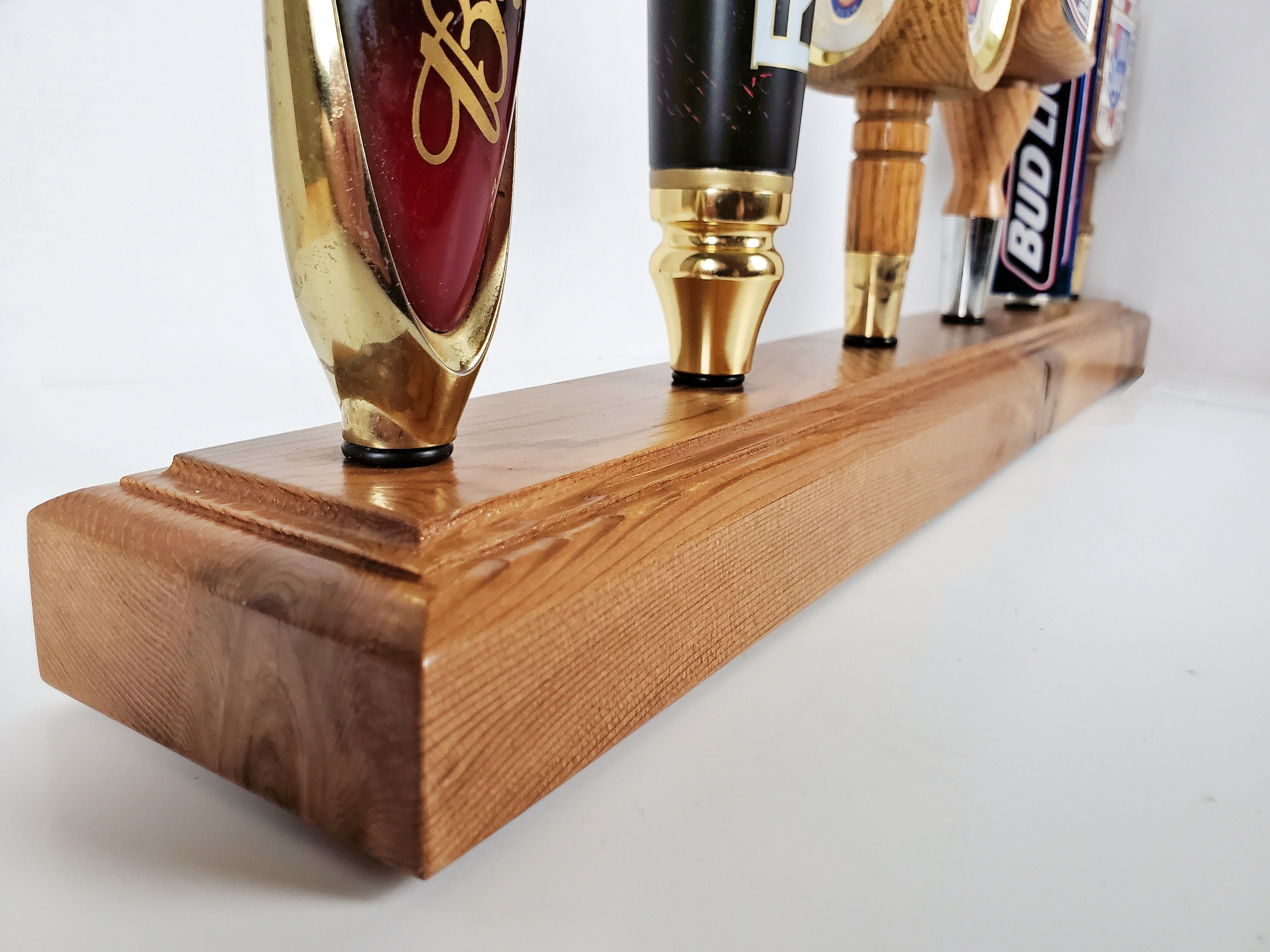 Solid reclaimed cedar wood six beer tap handle display stand Etsy