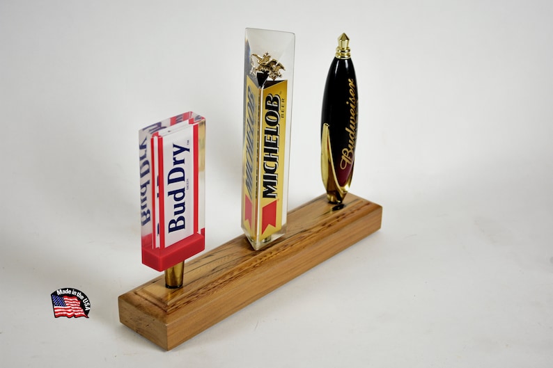 Solid Reclaimed Cedar Wood Three Beer Tap Handle Display Stand Etsy