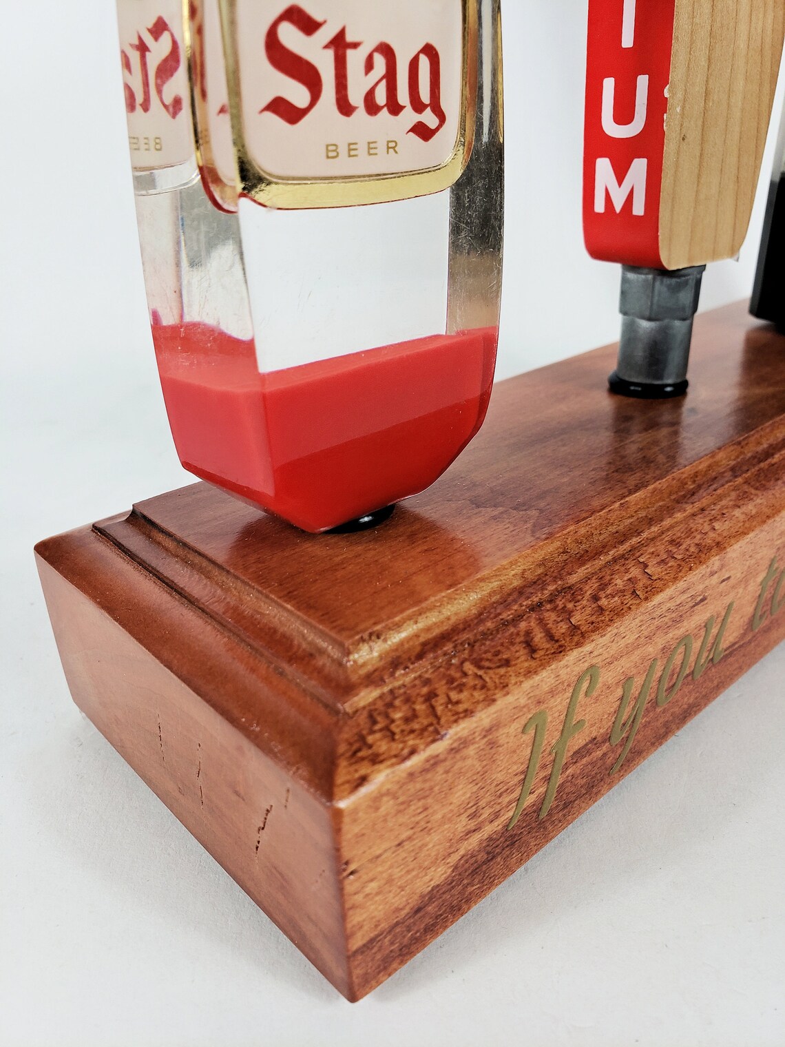 Solid Cedar Wood 4 Beer Tap Handle Display Stand Base Holder Etsy