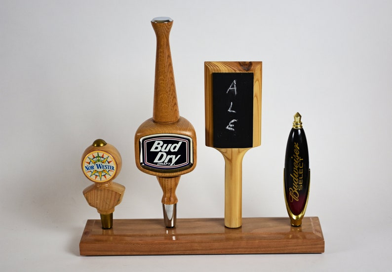 Solid Cherry 4 beer tap handle display stand base holder Etsy