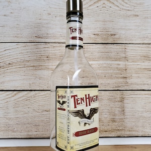 Soap Dispenser Upcycled Ten High liquor whisky glass bottle, labels sealed, it is 750ml in size Whiskey Hand Dish Lotion, Recycled container